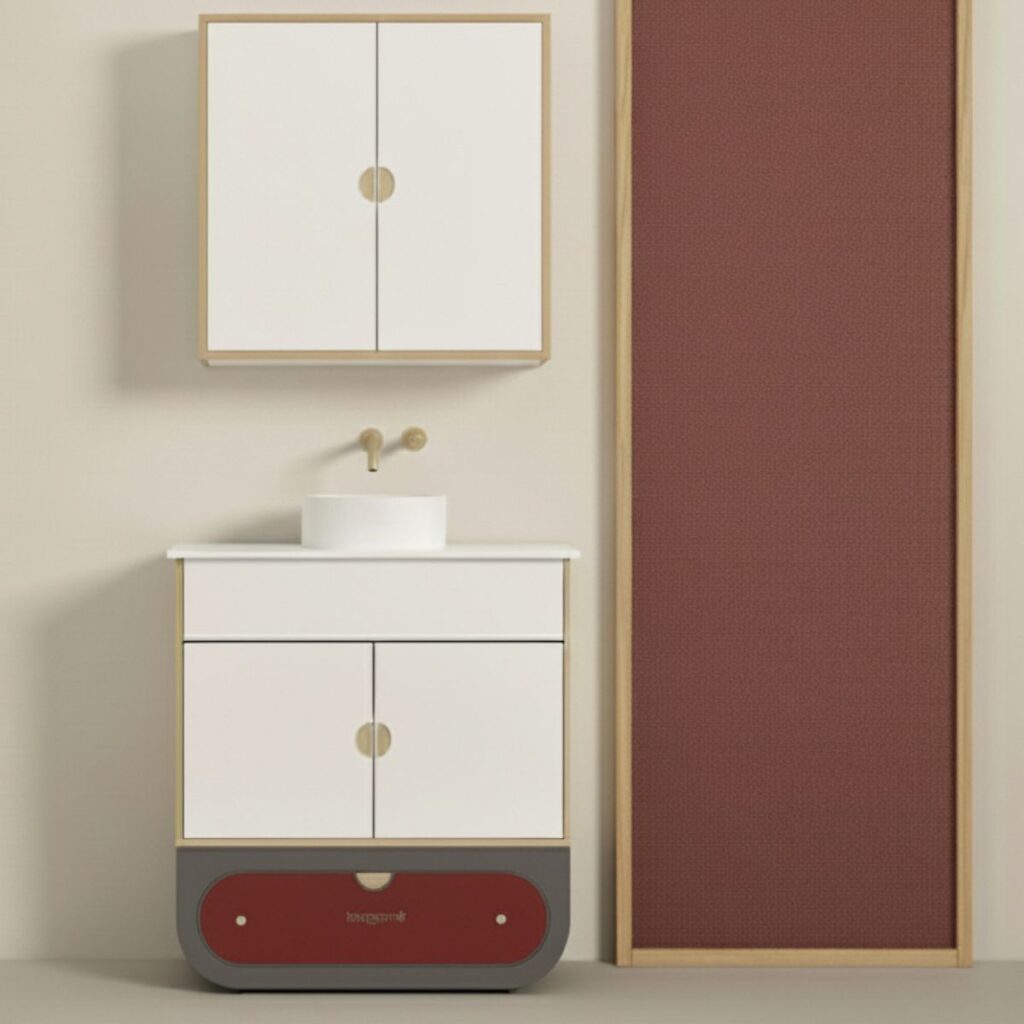 Moderne badkamermeubel met wastafel en opslag