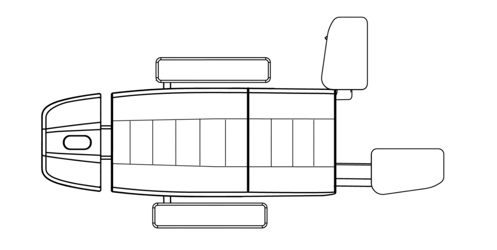 Bovenaanzicht van een Formule 1-auto