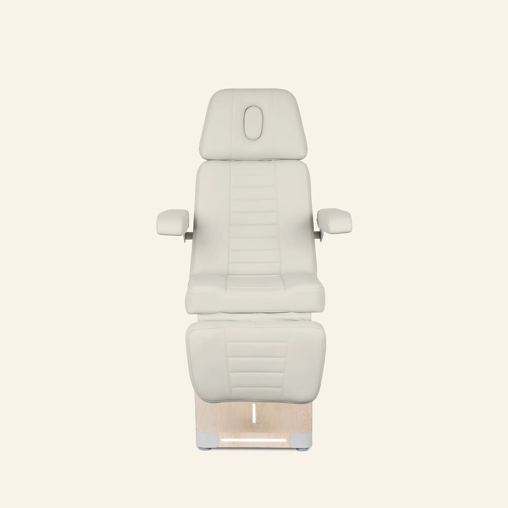 Moderne verstelbare behandelstoel in licht beige