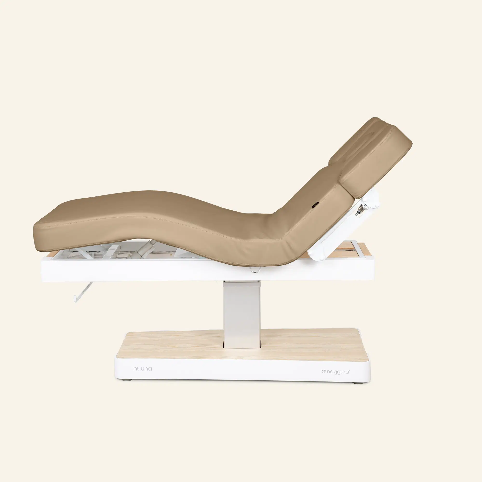 Beige verstelbare behandelstoel met verstelbare rugleuning