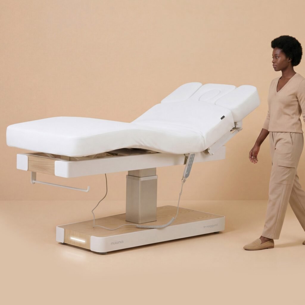 Table de traitement réglable moderne dans un studio minimaliste